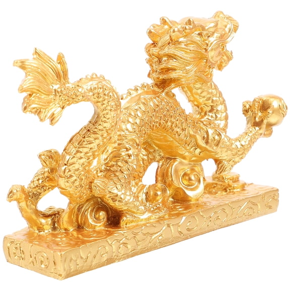 unbranded Dragon Figurine Resin Craft Decor Desktop Zodiac Dragon Statue Resin Dragon Figure