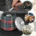 thumbnail image 4 of Yayeee Ashtray with Lid for Cigarette Smokeless Stainless Steel Home Ash Holder, Warm Tartan Mosaic, 4 of 7