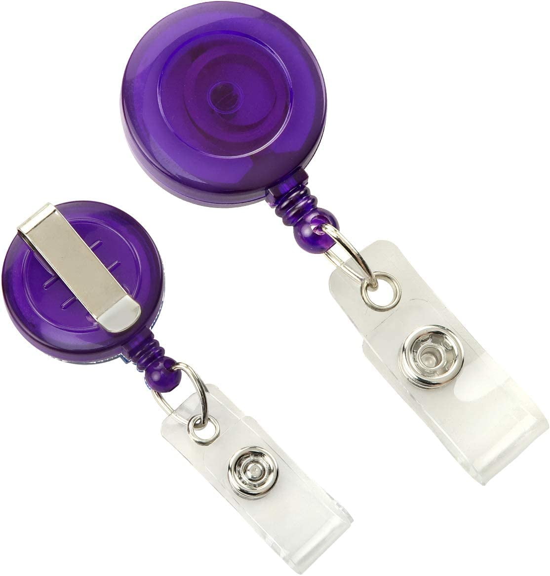 5 Pack Translucent Retractable Badge Reel with Belt Clip Cute Clear