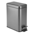 thumbnail image 1 of Bote de basura mDesign pequeño y moderno de metal de 5 litros con forro extraíble, 1 of 8