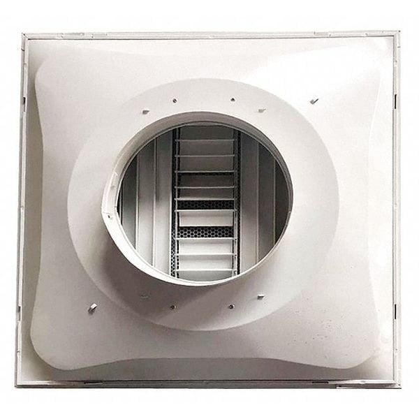 10 in Square Perforated Diffuser, White 4MJU9