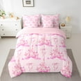 thumbnail image 2 of Erosebridal Dreamy Castle Bedding Twin Size,Ribbon Bow Comforter Sets with Sheets,Pink Bow-Tie Bedding Sets Twin Size For Princess,Microfiber Bedroom Decor Reversible,7pcs, 2 of 6