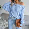 thumbnail image 3 of Vedolay Sweaters Women's Pullover Sweater 2023 Fall Casual Long Sleeve Turtleneck Loose Tops,Blue L, 3 of 4