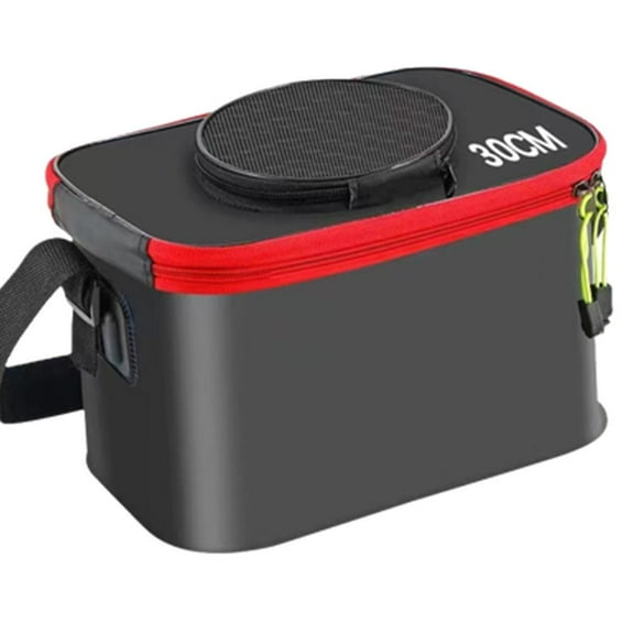 Fishing Bucket, Foldable & Portable Fishing Bait Storage, Fish Container with Hole, Aeration Live Bait Multi-Functional Fish