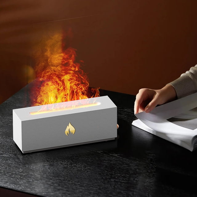 Colorful Flame 3D Fireplace Air Diffuser 320ml,Simulation, Scents Enhancement, Multiple Mode Selection, Automatic Power Off , for Bedroom Office