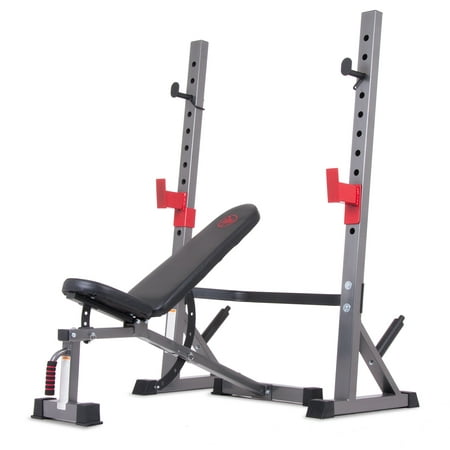 Body Champ BCB5280 Two Piece Set Olympic Weight Bench with Squat