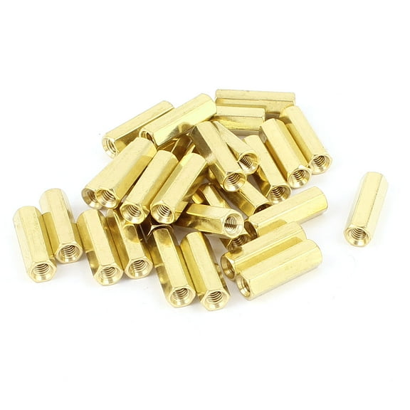 Uxcell 30pcs M3 Female Thread Insulated Brass Standoff Hexagonal Spacer 15mm Length