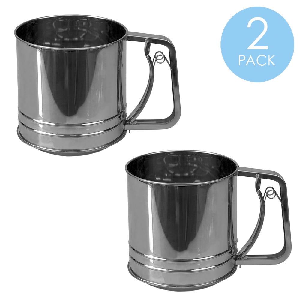 Large Stainless Steel Flour Sifter (2Pack)
