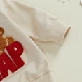 thumbnail image 4 of Toddler Baby Girl Boy Christmas Outfit Gingerbread Man Embroidery Sweatshirt Top Pants Set Fall Winter Xmas Holiday Clothes, 4 of 8