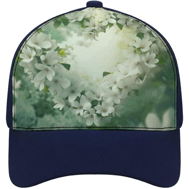 Many White Flowers Baseball Cap Classic Golf Cap Soft Dad Hat Multicolor Adjustable Low Profile Hat Unisex