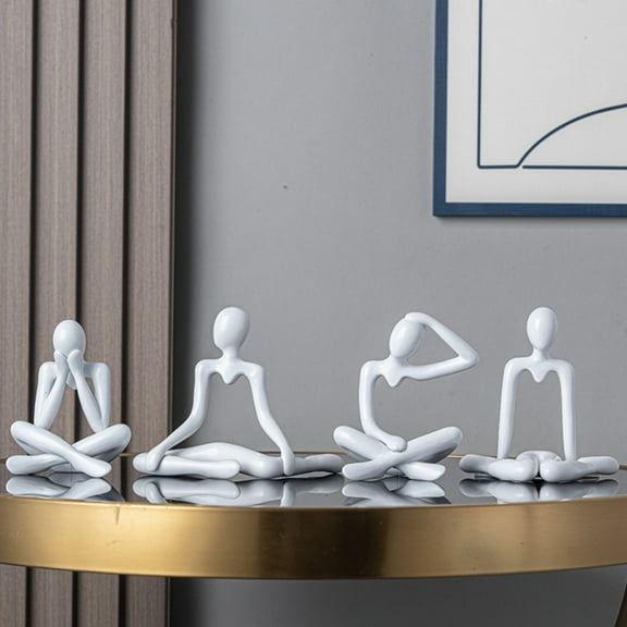 4PCS Thinker Statue Office Decor Desk Decor, Abstract Decor Art Sculpture Ornament Coffee Table Decor Bookshelf Decor Modern Home Decor Home Decorations for Living Room