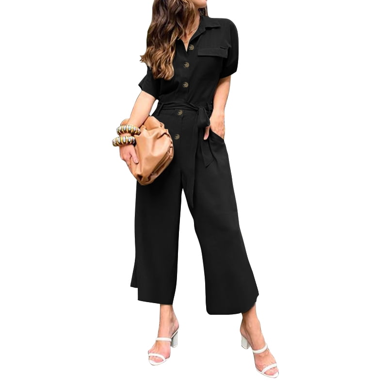 ladies wide leg jumpsuit