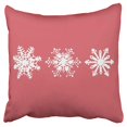 thumbnail image 1 of BOSDECO Red Winter with Snowflakes Pillow Case Pillow Cover 16x16 inch, 1 of 1