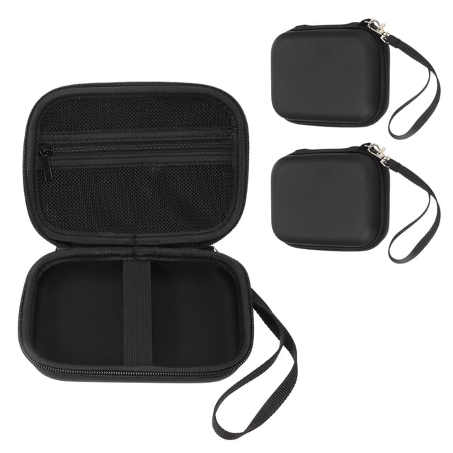 Uxcell Label Maker Case for D30 D35 M02 Label Maker Machine, 2 Pcs EVA Travel Label Printer Case for Sticker Storage Holder Tape Paper Roll, Black