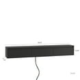 thumbnail image 2 of Aukfa Floating TV Stand for TVs up to 75",Wall Mounted TV Shelf High Gloss TV Cabinet with Led Lights & Power Outlet,Black, 2 of 7