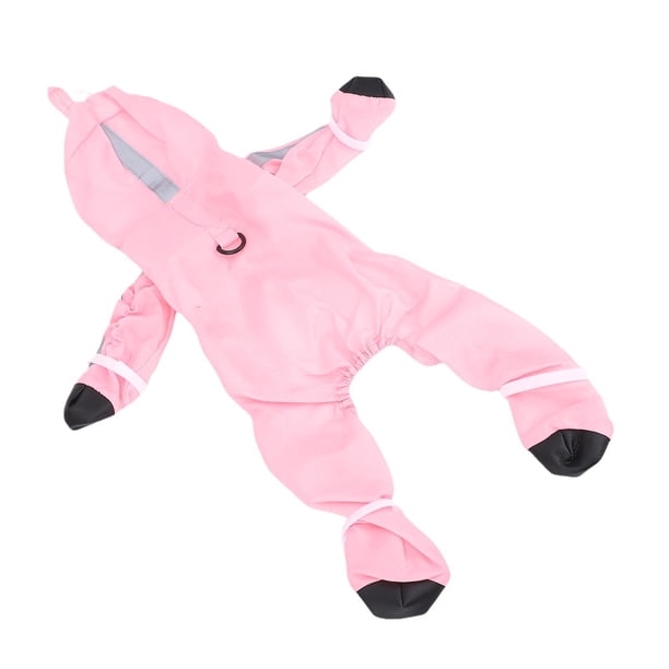 Impermeable Perro Impermeable Chaqueta Capucha Impermeable Botas Correa Agujero 4