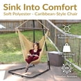 thumbnail image 3 of Sunnydaze Polyester Rope Hammock Hanging Chair with Spreader Bar - Tan, 3 of 14