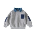 thumbnail image 3 of YOUYEDIAN Toddler Boys Fleece Sweatshirts Casual Fashion Long Sleeve Lapel Pullover Sweater, 3 of 5
