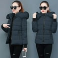 thumbnail image 4 of Maqroz Winter Jackets Women Warm Padded Parka Puffer Jacket Quilted Short Down Coat Thick Parkas Warm Zip Up Jackets with Faux Fur Hood Outerwear, Navy XXXL, 4 of 7