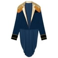 thumbnail image 5 of TiaoBug Mens Circus Ringmaster Showman Jacket Long Sleeve Tassel Velvet Swallow-Tailed Coat Halloween Costume Dark Blue M, 5 of 7