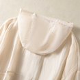 thumbnail image 5 of Textilo Womens Cotton Linen Hoodies Long Sleeve Button Down Hooded Shirts with Pocket Sun Protection Blouse Casual Summer Vacation Beach Lightweight 2026 Tops,Beige L, 5 of 5