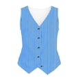 thumbnail image 4 of ATOYSOY Womens Fashionable Striped Sleeveless Vests V Neck Button Down Breathable Waistcoat Loose Comfortable Casual Tops Fashion Apparel For Summer Daily Beach Street Wear, 4 of 5