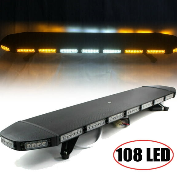 108 LED 47" Strobe Light Bar Waterproof Emergency Beacon Warn Tow Truck Lamp