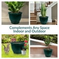 thumbnail image 5 of Sunnydaze Studio 18.5" x 18.5" x 15" H Round Dark Green Ceramic Solid Plant Pot, 5 of 13