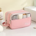 thumbnail image 4 of HOARBOEG Double Layered Makeup Bag Travel Large Capacity Storage Bag Hand In Hand For Carrying Toiletries Bag Waterproof Transparent Window, 4 of 6
