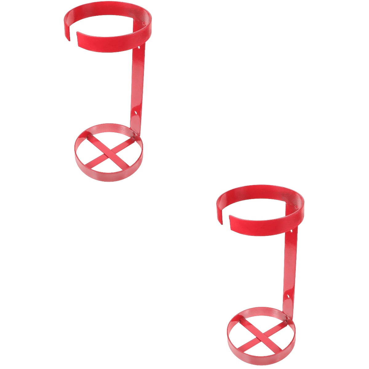 NUOLUX  2Set Metal Wall Mounted Fire Extinguisher Holder Red Circular Ring For Vehicles