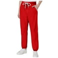 thumbnail image 1 of sertiohcv Boys' Casual Solid Color Drawstring With Pockets Drawstring Children's Trousers Pants Light Green Size for 3-4 Years, 1 of 6