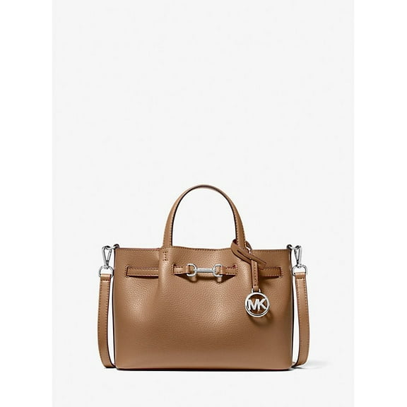 Michael Kors Outlet Carson Small Pebbled Leather Satchel - Drift Wood