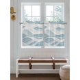 thumbnail image 7 of Half Window Curtain 36 Inches Long, White Blue Ombre Stripe Window Treatment Curtain Drapes, Modern Abstract Moire Waves Small Tier Curtains for Bathroom Over Sink, 27.5"x36", 2 Panels, 7 of 7