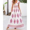 White Roses Sunset Y-Sunset Summer Dresses for Women Casual Floral Boho Sleeveless Square ...