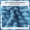 thumbnail image 2 of SoComfy by Bedelite Light Blue Blanket for Couch & Bed, 300GSM Soft & Warm Fleece Blanket, Decorative and Giftable Striped Blankets for Women, Men, 2 of 8