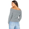 thumbnail image 4 of Celebrity Pink Women's Off Shoulder Scalloped Edge Sweater, Sizes XS-XXXL, 4 of 5
