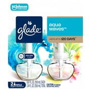 Glade PlugIns Scented Oil Refills, Aqua Waves, Essential Oil Infused Wall Plug In, 1.34 fl oz, 2 Pack