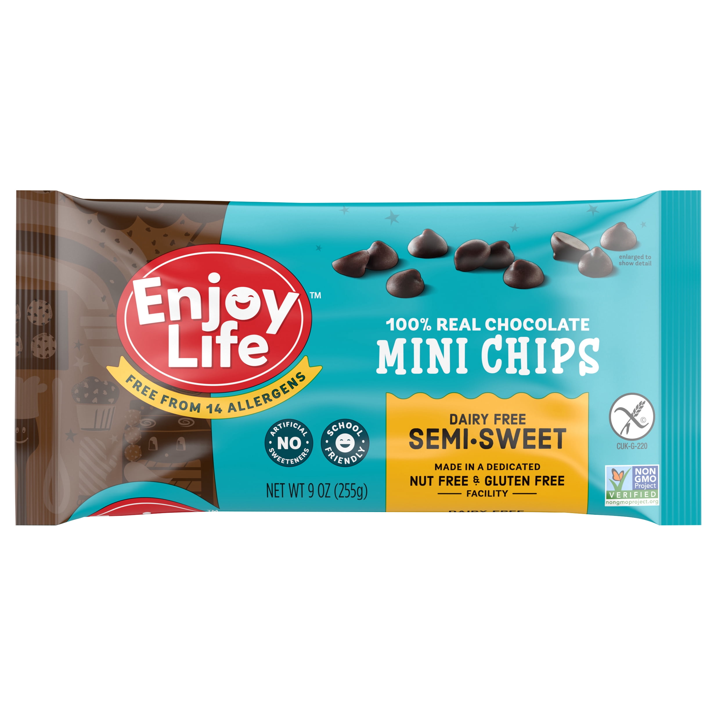 (3 pack) Enjoy Life Semi-Sweet Mini Chips, Dairy Free Chocolate Chips, 9 oz