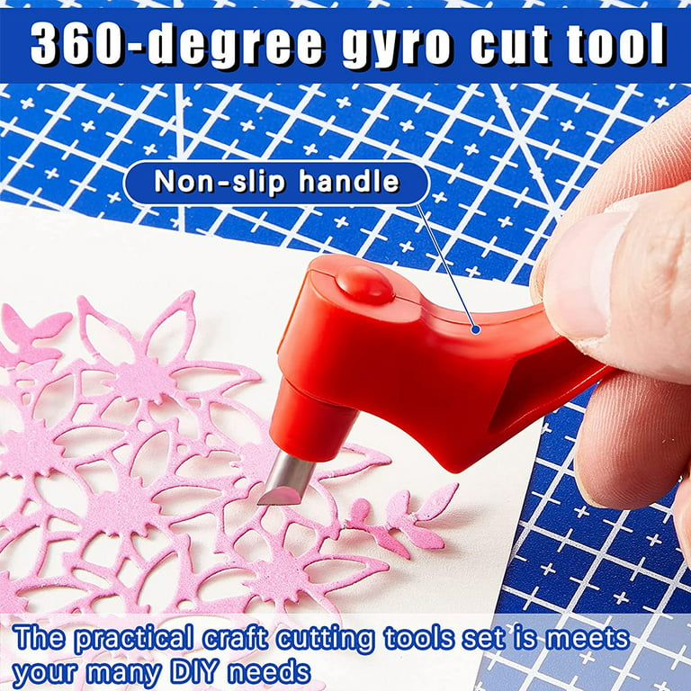 Craft Cutting Tools, 360-Degree Rotating Blade Gyro-Cut Craft Cutting Tool  with Three Cutter Heads
