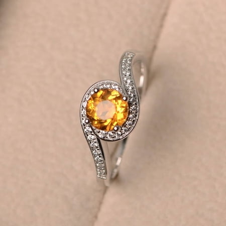 Natural Yellow Citiren 925 Sterling Silver Ring, Gift for Her, Gemstone Ring, Birthstone Rings for Women, Gift For Her