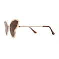 thumbnail image 3 of Womens Bling Engraved Metal Rim Fun Butterfly Shape Party Sunglasses Gold Brown, 3 of 4