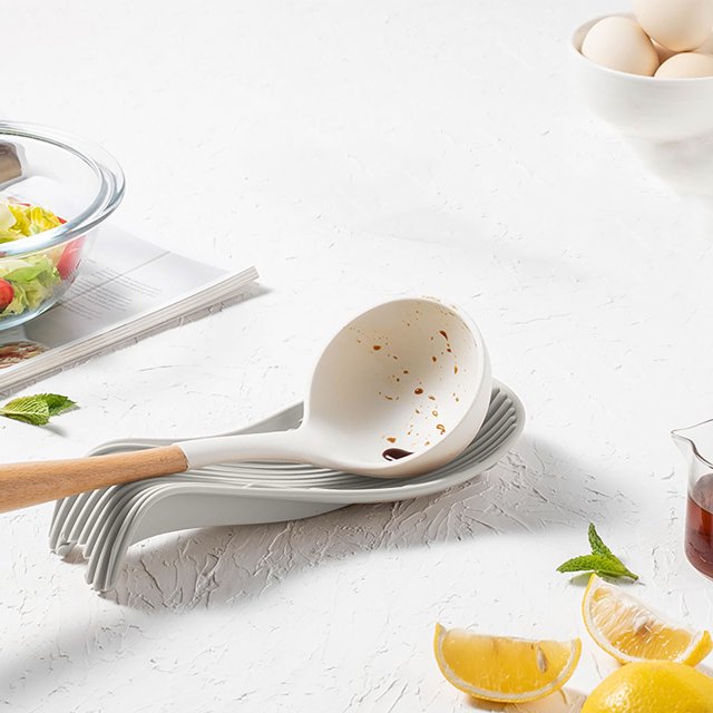 Fiudx Ofertas de la semana Bandeja para utensilios de cocina Espátula de cocina Cuchara para sopa Almohadilla aislante gruesa para cuchara para el hogar