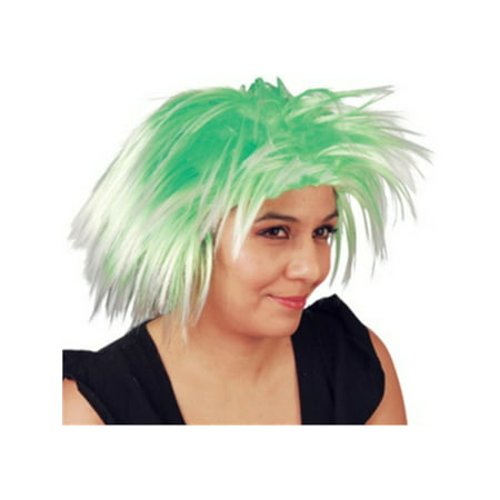 Green Mid-Length Spiked Punk Mod Pixie St Patricks Day Costume Wig
