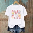 thumbnail image 1 of Haivin Easter Shirts for Women 2026 Funny Cute Bunny Egg Printed Tees Casual short Sleeve Tops Happy Easter T-Shirt Outfits, 1 of 6