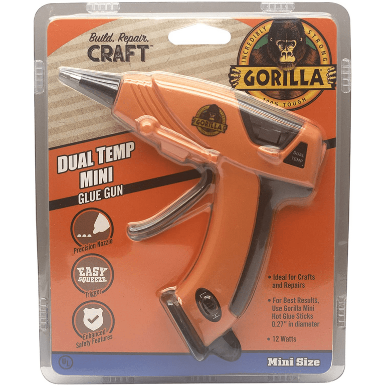 Gorilla Dual Temp Mini Glue Gun (Mini Size) Ideal for Crafts and Repairs  *NEW*
