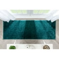 thumbnail image 4 of Well Woven Rainbow Chroma Glam Solid Two-Tone Soft Shimmer Pile Teal Shag 2'7" x 7'3" Runner Area Rug, 4 of 6