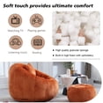 thumbnail image 2 of Chenille Upholstered Round Lazy Cozy Bean Bag Chair with Ottoman-Orange, 2 of 5