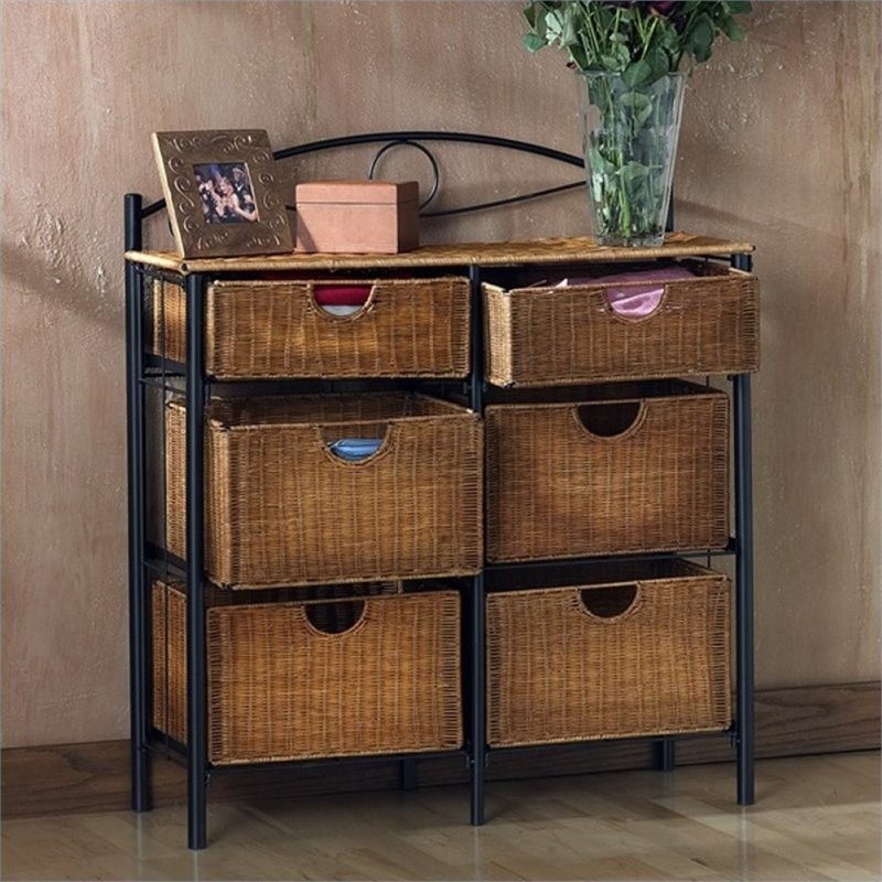 Pemberly Row Iron Wicker Storage Chest In Black Walmart Com