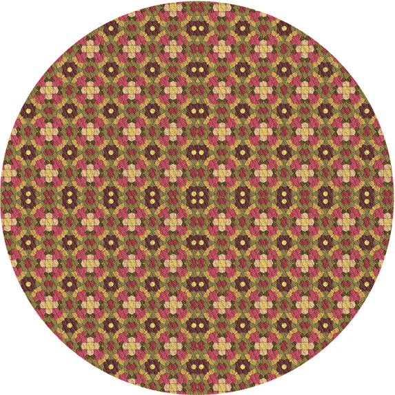 Ahgly Company Machine Washable Indoor Round Transitional Caramel Brown Area Rugs, 4' Round