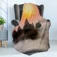 thumbnail image 4 of Mountain Soft Flannel Fleece Throw Blanket, Chinese Mountains with Mist Clouds Horizon Sunset Dreamlike Surreal Picture, Cozy Plush for Indoor and Outdoor Use, 70" x 90", Orange Brown, by Ambesonne, 4 of 5